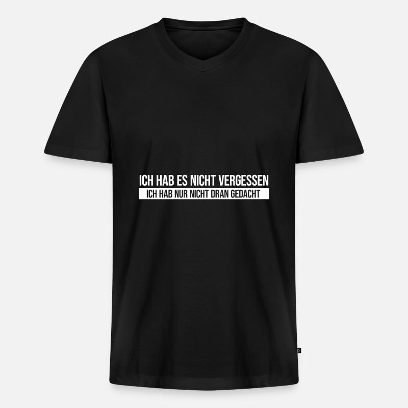 Nicht Vergessen - Männer Premium Bio T-Shirt mit V-Ausschnitt - Schwarz