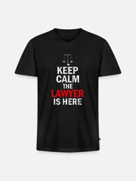 Paragraphe droit - T-shirt encolure en V Premium bio Homme - noir