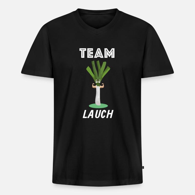 Team Lauch - Männer Premium Bio T-Shirt mit V-Ausschnitt - Schwarz