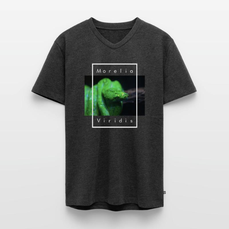 Morelia Viridis Snake Keeper Arbre Vert Python T-shirt encolure en V Premium bio Homme