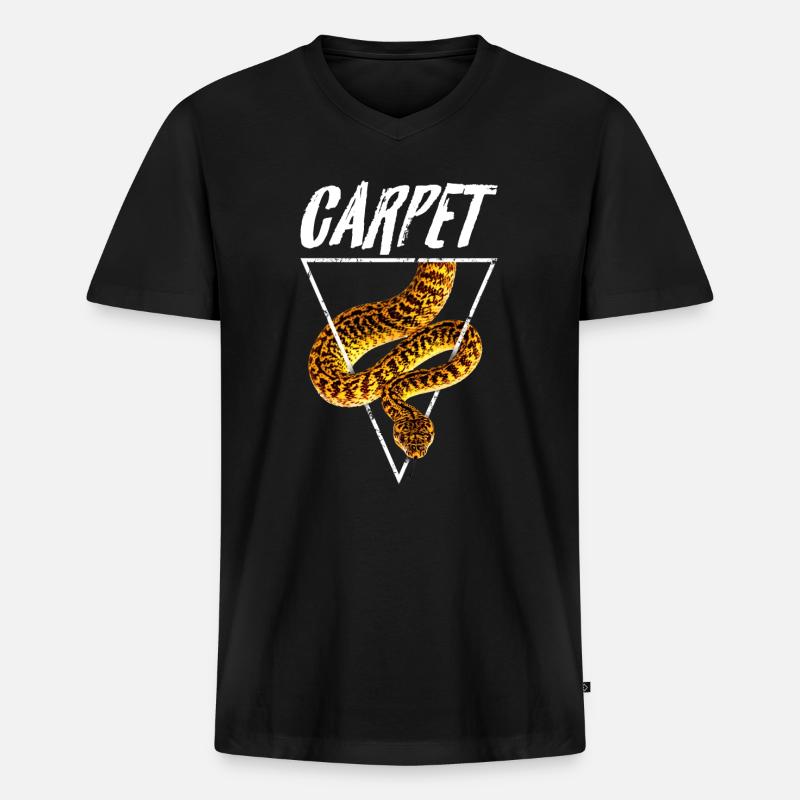 Tapis Python Retro Snake Propriétaire - T-shirt encolure en V Premium bio Homme - noir