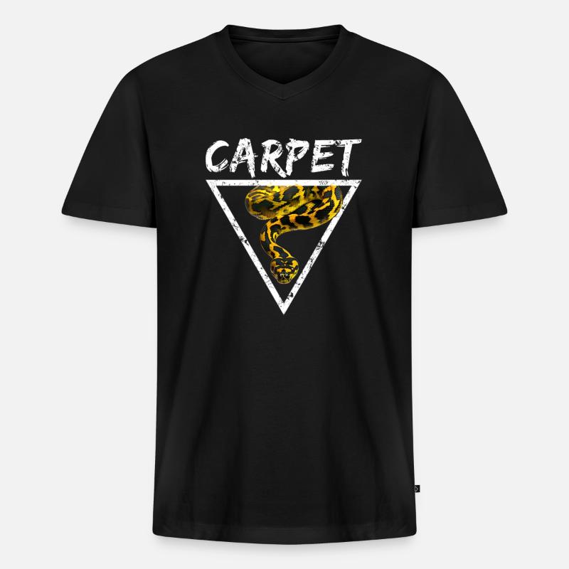 Carpet Python Geometric Snake Owner - Men's Premium Organic T-shirt with V-neck - black