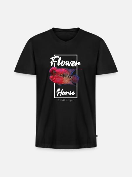 Flowerhorn Tropical Fish Keeper - Men's Premium Organic T-shirt with V-neck - black