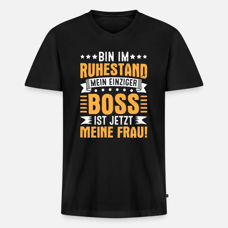 Witziges Ruhestand Abschiedsgeschenk - Männer Premium Bio T-Shirt mit V-Ausschnitt - Schwarz
