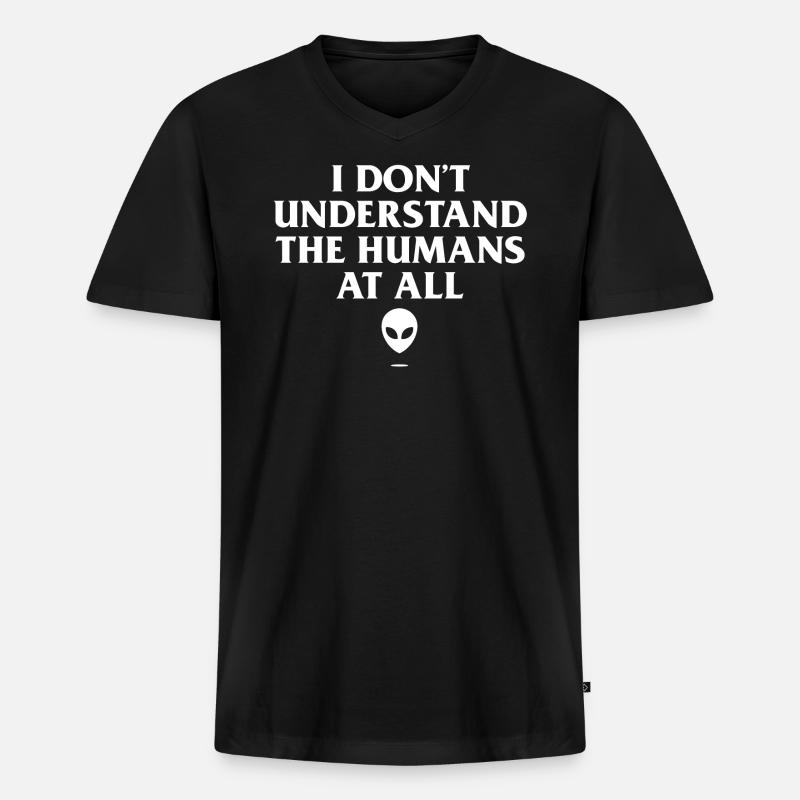 Alien Zitat - Männer Premium Bio T-Shirt mit V-Ausschnitt - Schwarz