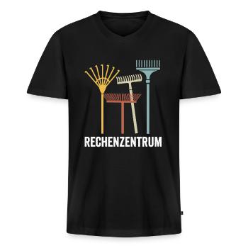 Rechenzentrum Gärtner Garten Gartenarbeit - Männer Premium Bio T-Shirt mit V-Ausschnitt - Schwarz - Vorne - Nico (187cm)