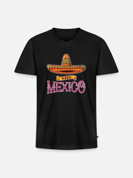 Mexico sombrero - Men's Premium Organic T-shirt with V-neck - black