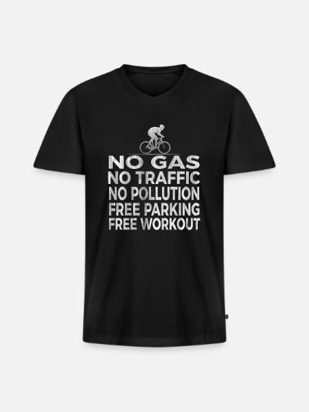 Bicycle driving freedom - Men's Premium Organic T-shirt with V-neck - black