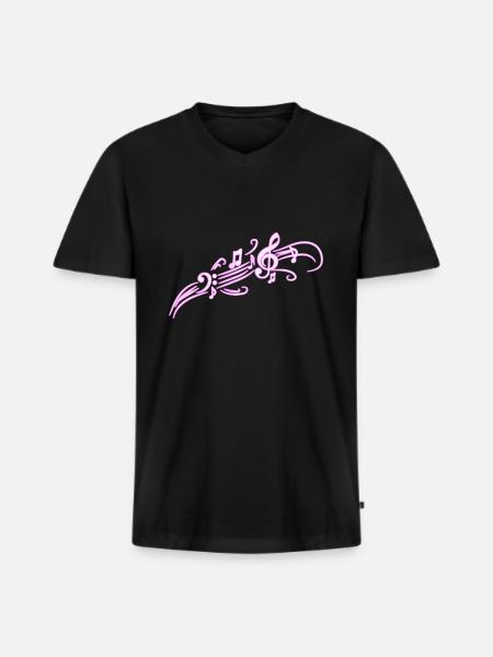 music - Men's Premium Organic T-shirt with V-neck - black