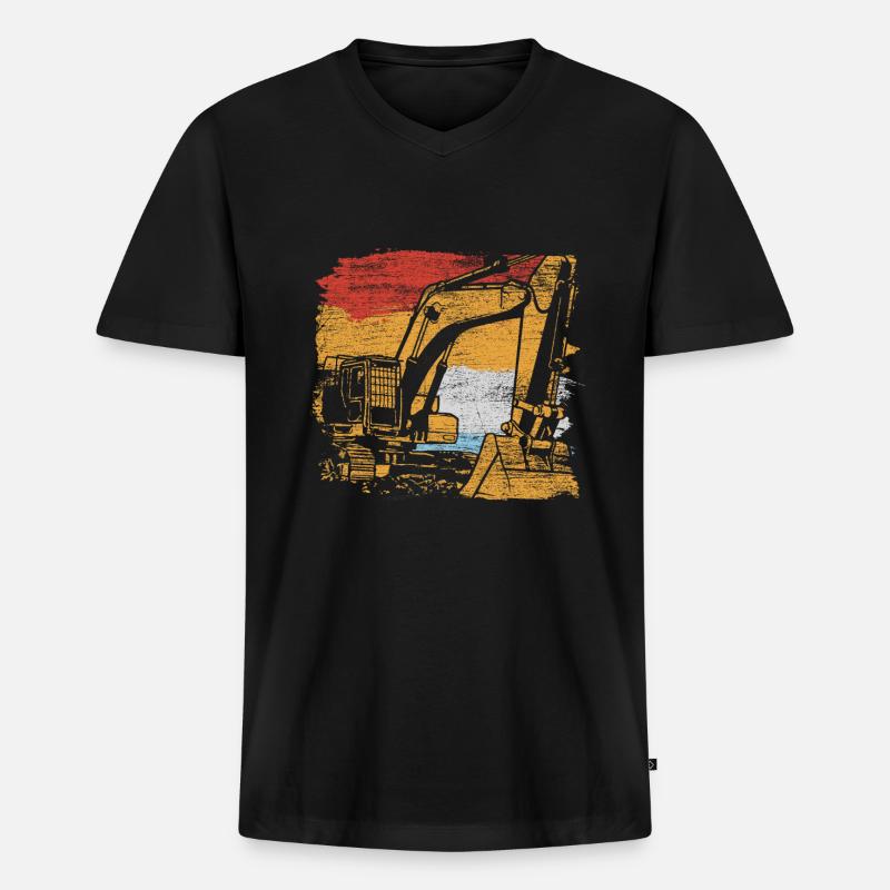 Bagger - Männer Premium Bio T-Shirt mit V-Ausschnitt - Schwarz