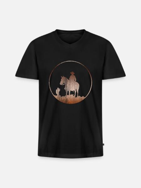 cowboy - Men's Premium Organic T-shirt with V-neck - black