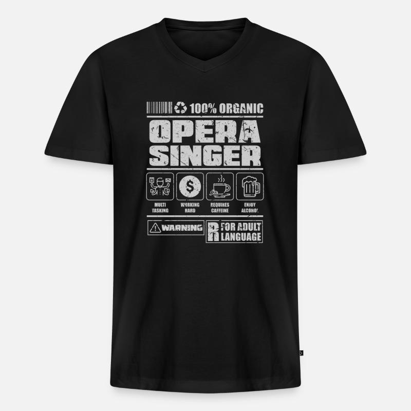 Sänger Oper - Männer Premium Bio T-Shirt mit V-Ausschnitt - Schwarz