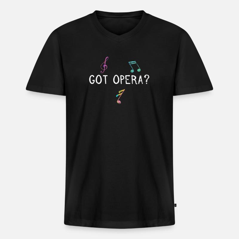 Oper - Männer Premium Bio T-Shirt mit V-Ausschnitt - Schwarz