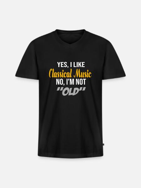 classical music - Men's Premium Organic T-shirt with V-neck - black