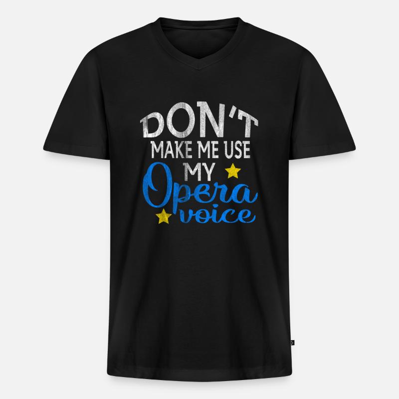 Oper Stimme - Männer Premium Bio T-Shirt mit V-Ausschnitt - Schwarz