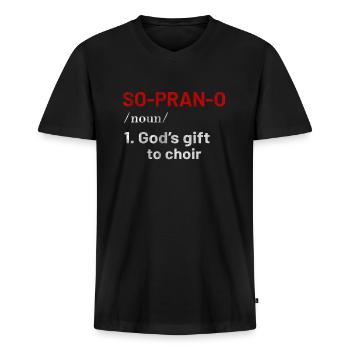 Sopran Stimme - Männer Premium Bio T-Shirt mit V-Ausschnitt - Schwarz - Vorne - Nico (187cm)
