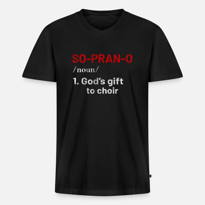 Sopran Stimme - Männer Premium Bio T-Shirt mit V-Ausschnitt - Schwarz