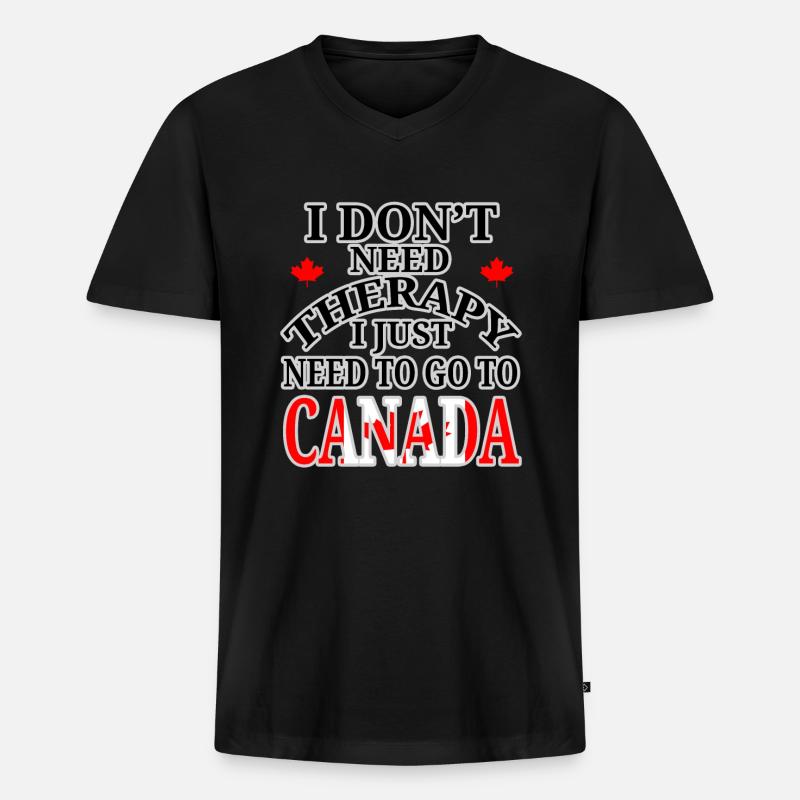 Kanada Auszeit - Männer Premium Bio T-Shirt mit V-Ausschnitt - Schwarz