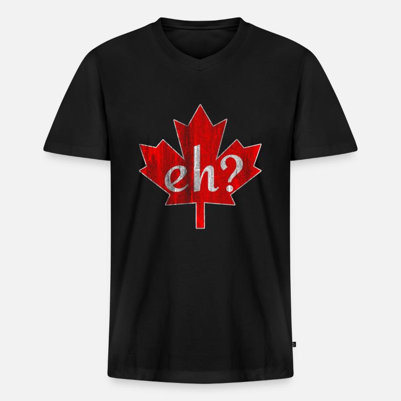 Kanada - Männer Premium Bio T-Shirt mit V-Ausschnitt - Schwarz