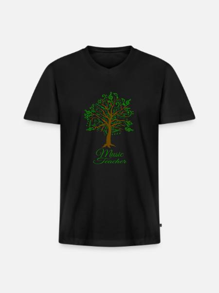Music teacher tune - Men's Premium Organic T-shirt with V-neck - black