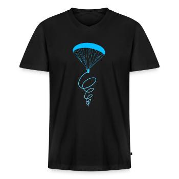 Paragliding Wind - Männer Premium Bio T-Shirt mit V-Ausschnitt - Schwarz - Vorne - Nico (187cm)