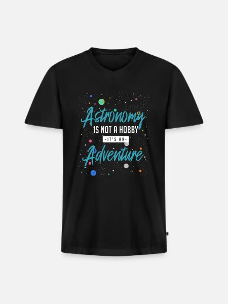 Astronomy adventure - Men's Premium Organic T-shirt with V-neck - black