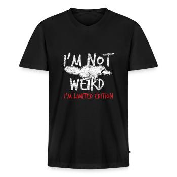Schnabeltier Seltenheit - Männer Premium Bio T-Shirt mit V-Ausschnitt - Schwarz - Vorne - Nico (187cm)
