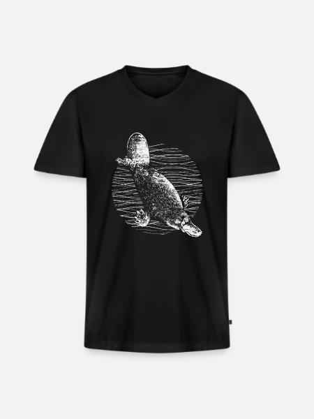 Platypus beaver - Men's Premium Organic T-shirt with V-neck - black