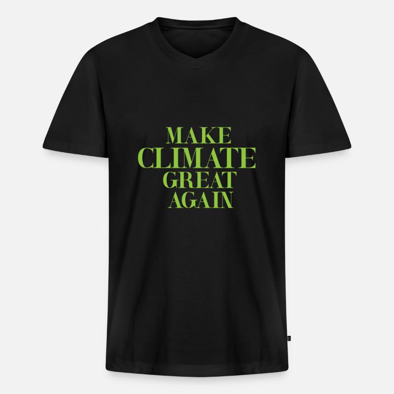 Klimawandel Klima - Männer Premium Bio T-Shirt mit V-Ausschnitt - Schwarz