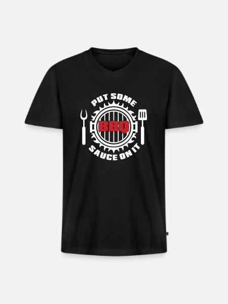 Grilling barbecue sauce - Men's Premium Organic T-shirt with V-neck - black