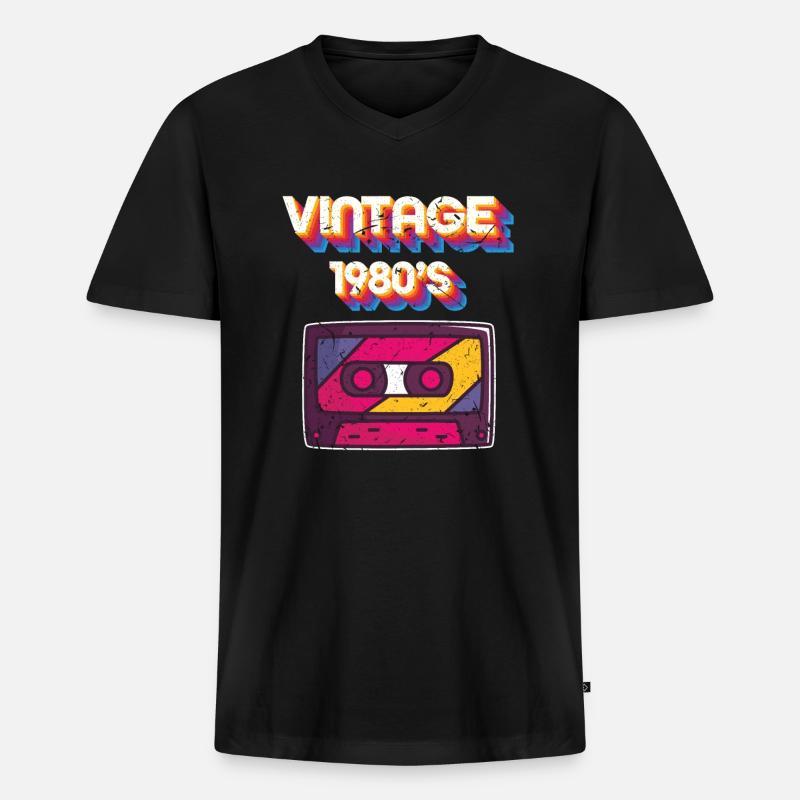 Musik - Männer Premium Bio T-Shirt mit V-Ausschnitt - Schwarz