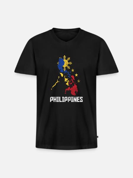 Philippines Southeast Asia - Men's Premium Organic T-shirt with V-neck - black