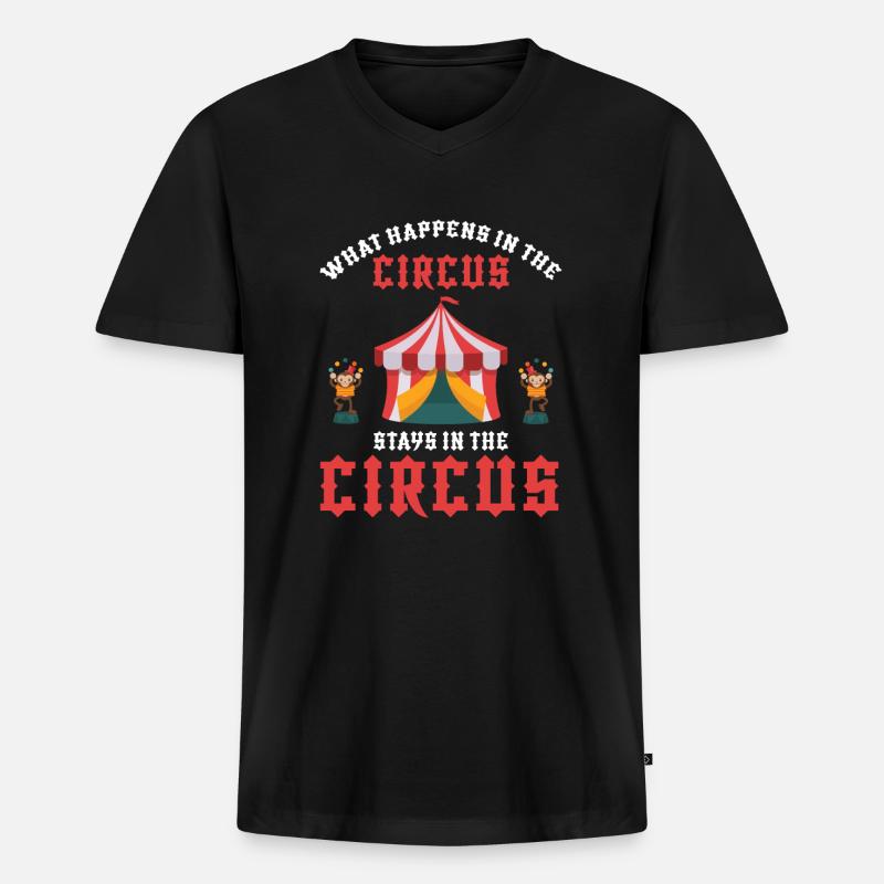 Visite de cirque - T-shirt encolure en V Premium bio Homme - noir