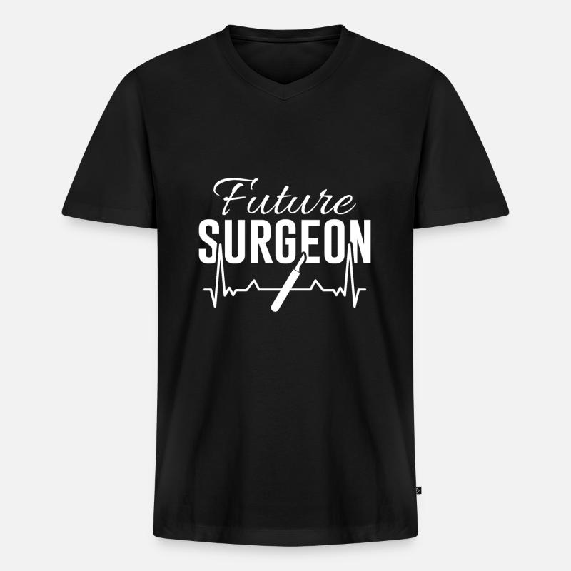 Chirurg Student - Männer Premium Bio T-Shirt mit V-Ausschnitt - Schwarz