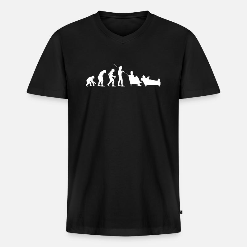 Psychologue Evolution - T-shirt encolure en V Premium bio Homme - noir