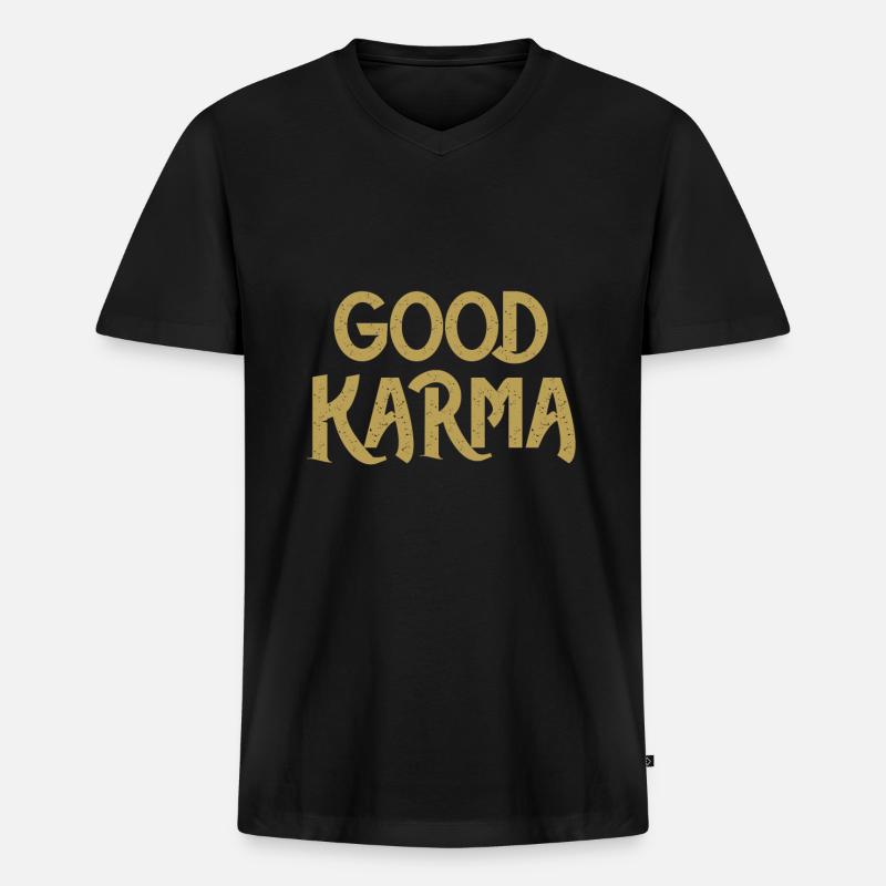 Meditation - Männer Premium Bio T-Shirt mit V-Ausschnitt - Schwarz