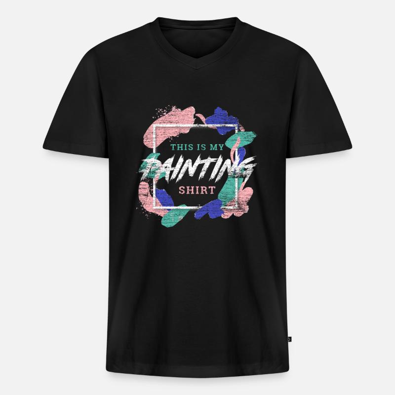 Maler - Männer Premium Bio T-Shirt mit V-Ausschnitt - Schwarz