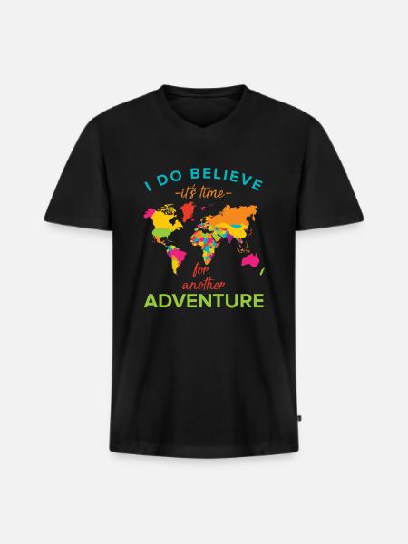 Travel adventure - Men's Premium Organic T-shirt with V-neck - black