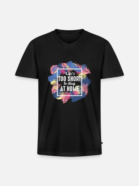 Travel at home - Men's Premium Organic T-shirt with V-neck - black