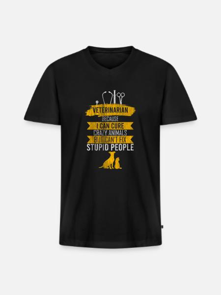 Tierarzt Hoffnung - Männer Premium Bio T-Shirt mit V-Ausschnitt - Schwarz