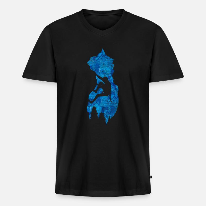Klettern Gebirge - Männer Premium Bio T-Shirt mit V-Ausschnitt - Schwarz