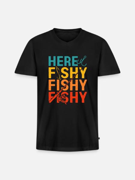 Fishing Fishing Hooks - Men's Premium Organic T-shirt with V-neck - black