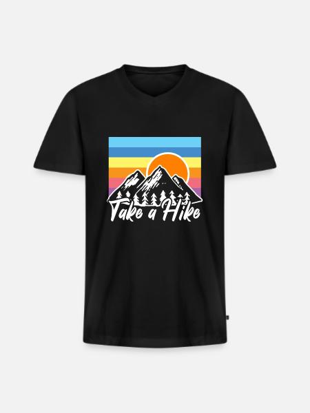 Hiking Hike - Men's Premium Organic T-shirt with V-neck - black