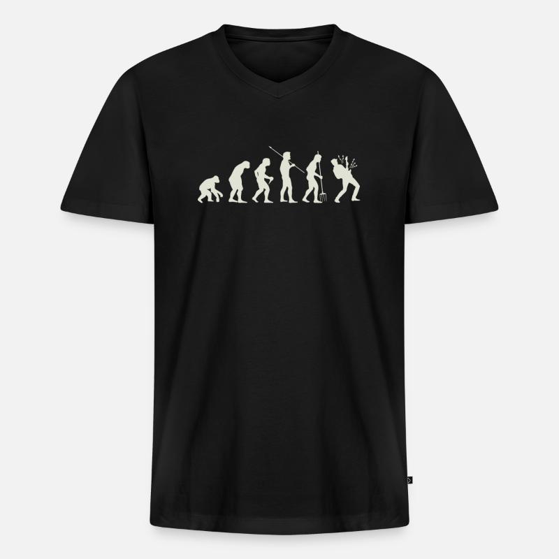 Evolution Gitarre - Männer Premium Bio T-Shirt mit V-Ausschnitt - Schwarz