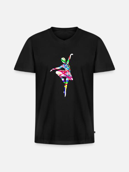 Ballet dancer - Men's Premium Organic T-shirt with V-neck - black