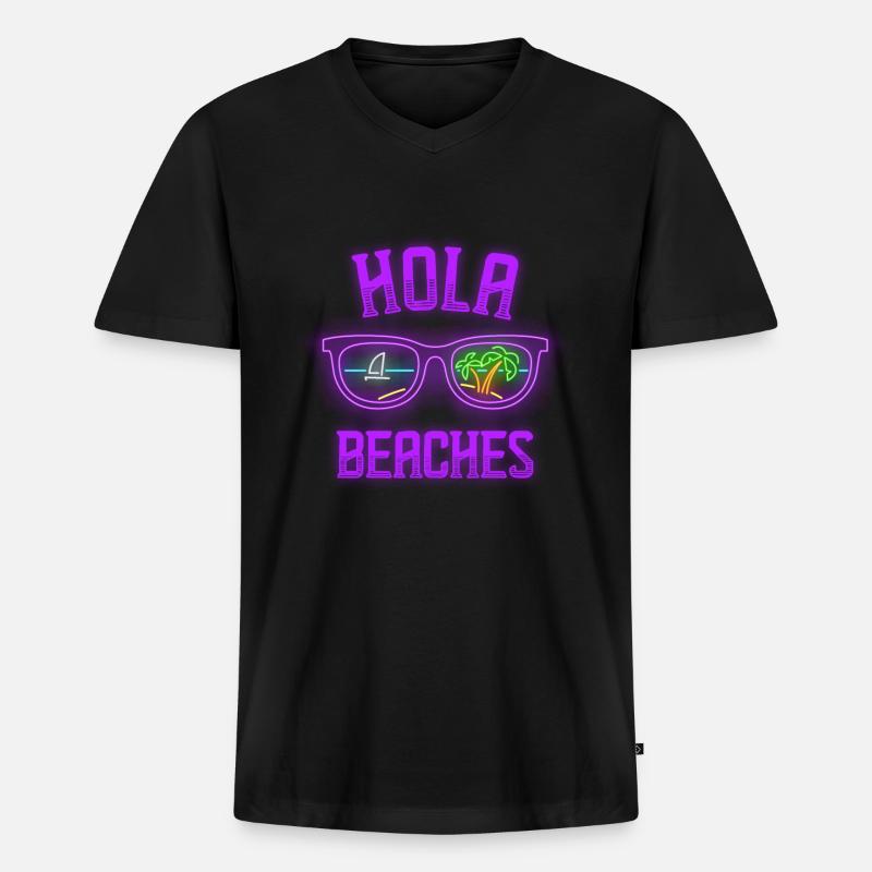 Urlaub Urlauber - Männer Premium Bio T-Shirt mit V-Ausschnitt - Schwarz