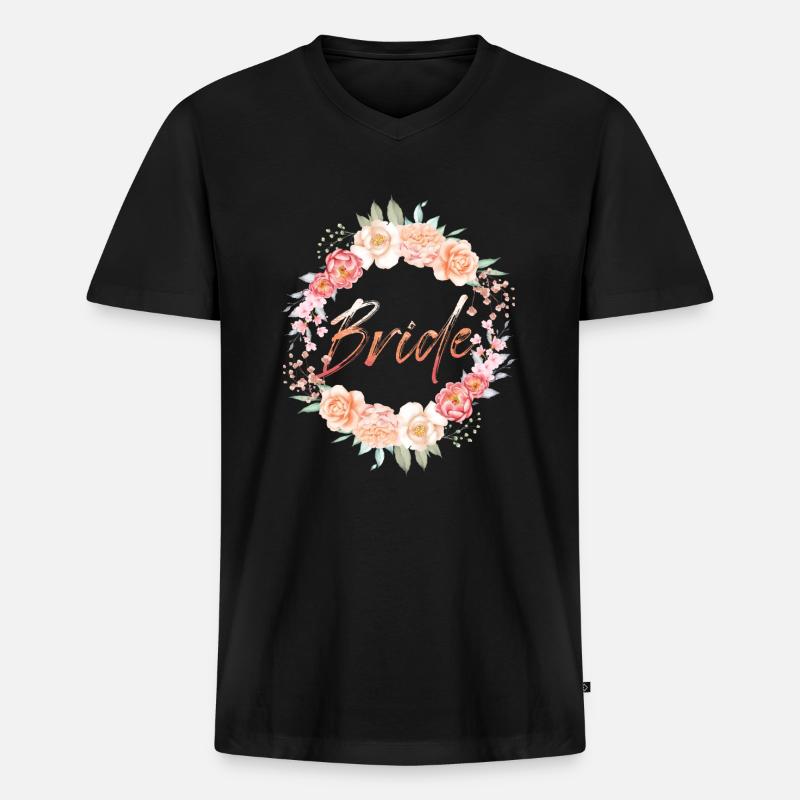 Braut Hochzeit - Männer Premium Bio T-Shirt mit V-Ausschnitt - Schwarz