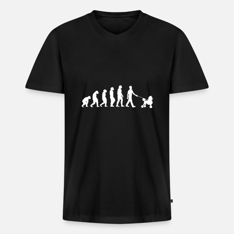 Evolution Poodle - Men's Premium Organic T-shirt with V-neck - black