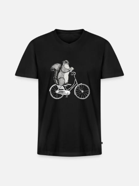 Squirrel bike - Men's Premium Organic T-shirt with V-neck - black
