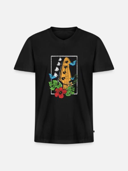 Bass guitar musical instrument - Men's Premium Organic T-shirt with V-neck - black